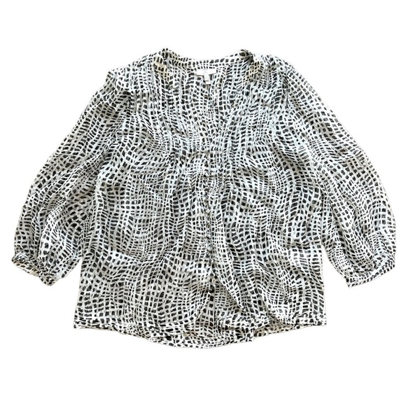 Joie Sheer Button Up 100% Silk Neutral Minimalist Classic Blouse Size XS - Picture 1 of 4